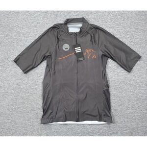 WYN Republic Cycling Jersey Mens XL Gray Thirsty Bear Full Zip Bike Riding NEW
